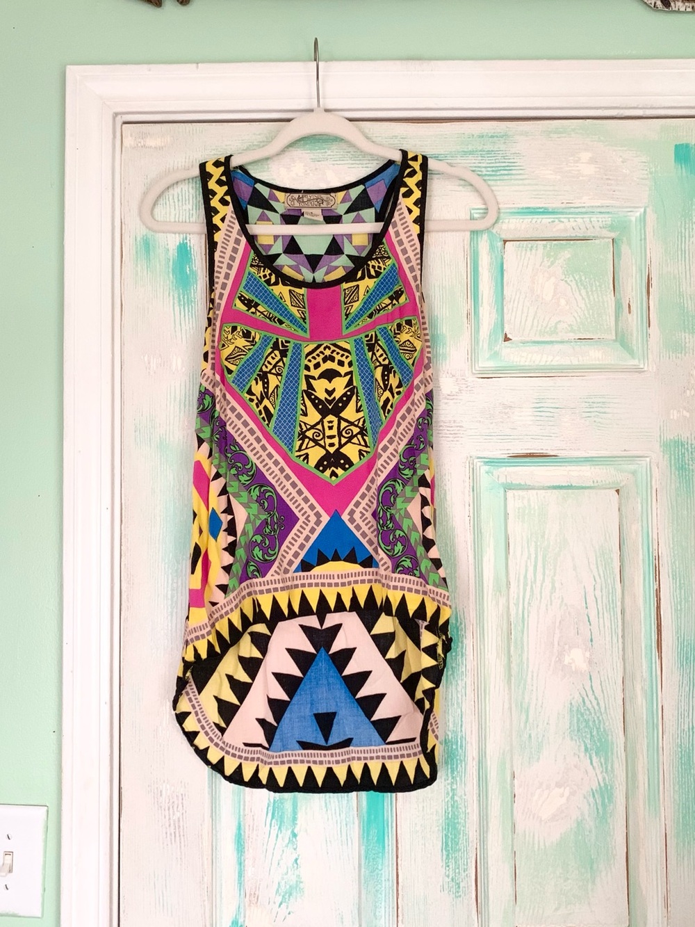 Flying Tomato Aztec Racerback Tank Top Size Small